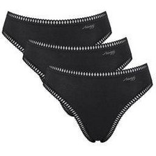 Sloggi Go Crush Βαμβακερά Ψηλόμεσα Γυναικεία Slip Μαύρα 3Pack 10219672-0004