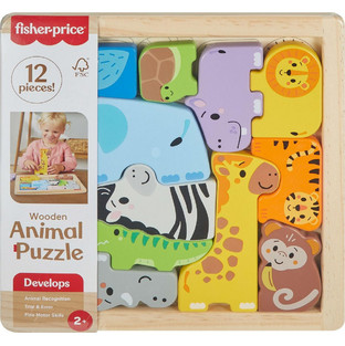 Παιδικό Puzzle Fisher-Price Wooden Animals 12 Κομμάτια