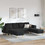 vidaXL Καναπές σε σχήμα Π Μαύρος 250x188x76cm 3335114