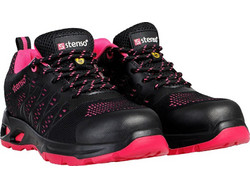 Stenso Race Pro Lady Low Μποτάκια Ασφαλείας S1P Μαύρα Κόκκινα 06100643