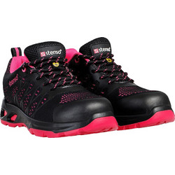 Stenso Race Pro Lady Low Μποτάκια Ασφαλείας S1P Μαύρα Κόκκινα 06100643