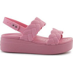 Crocs Brooklyn Ανατομικές Καλοκαιρινές Γυναικείες Πλατφόρμες Χαμηλές Ροζ 209977-6XX