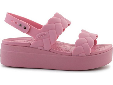 Crocs Brooklyn Ανατομικές Καλοκαιρινές Γυναικείες Πλατφόρμες Χαμηλές Ροζ 209977-6XX