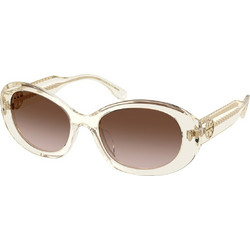 Tory Burch TY7214U 195213 Γυναικεία Γυαλιά Ηλίου Οβάλ Κοκάλινα Διαφανή με Καφέ Φακό