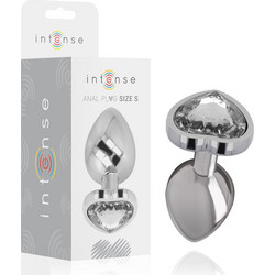 Intense Aluminum Heart Small Πρωκτική Σφήνα Diamond Plug 7cm Ασημί D-235739
