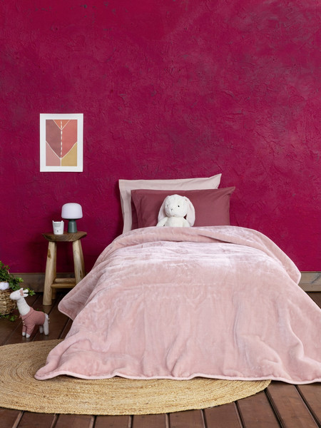 Nima Παιδική Κουβέρτα Βελουτέ Coperta 160x220 Ροζ