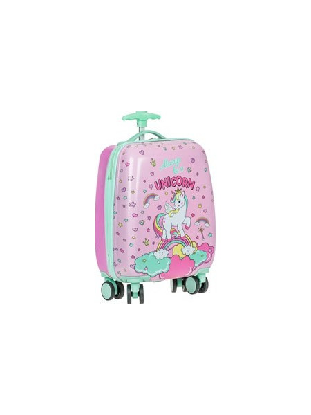 Unicorn 1226470 Παιδική Βαλίτσα Καμπίνας 47x32x21cm με 4 Ρόδες Ροζ