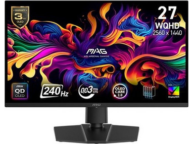 MSI MAG 271QP X24 QD-OLED HDR Gaming Monitor 26.5" 2560x1440 QHD 240Hz 0.03ms