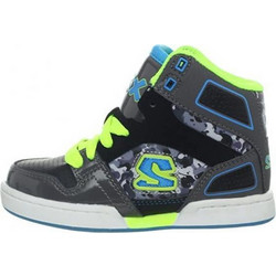 Skechers Παιδικά Sneakers Μποτάκια Μαύρα Γαλάζια Lime 91865-CCNY