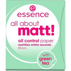 Essence All About Matt! Χαρτάκια Καθαρισμού για Αποτοξίνωση & Λιπαρότητα Προσώπου 50τμχ