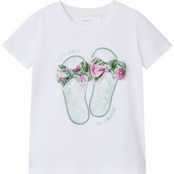 Name It Παιδικό T-Shirt Κοντομάνικο Λευκό Πράσινο 13241198