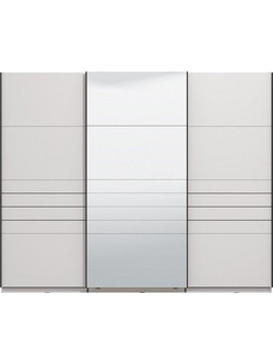 Fylliana Τρίφυλλη Ντουλάπα Ρούχων Συρόμενη Veymont 270 OG h217 με Καθρέπτη Λευκή 267x61x218cm 11014304