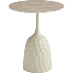 HomeMarkt Longstem Βοηθητικό Τραπεζάκι Σαλονιού Στρογγυλό MDF με Μεταλλική Βάση Φ50xΥ60.5cm HM18317.04