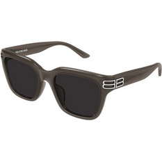 Balenciaga BB0433SK 004 Γυναικεία Γυαλιά Ηλίου Τετράγωνα Κοκάλινα Γκρι με Μαύρο Φακό