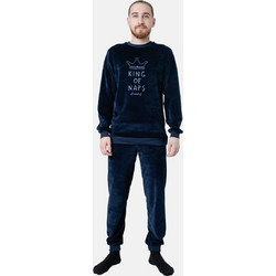 Dreams Χειμωνιάτικες Ανδρικές Πιτζάμες Βελουτέ Navy Μπλε 2578101