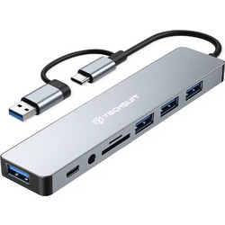 Techsuit DataBridge 8in1 H9 USB-A USB-C Docking Station με HDMI PD