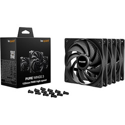 Be Quiet Pure Wings 3 HS Case Fan 124mm με Σύνδεση 4-Pin PWM 3τμχ Black