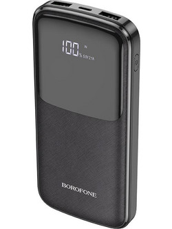Borofone BJ17 Oceanic Power Bank 10000mAh με 2 Θύρες USB-A & Θύρα USB-C Black