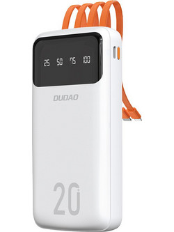 Dudao K6Pro+ Power Bank 20000mAh με 2 Θύρες USB-A White
