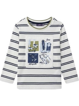 Sergent Major Παιδικό T-Shirt Μακρυμάνικο Μπεζ Navy Μπλε 25H3PGQ3TML