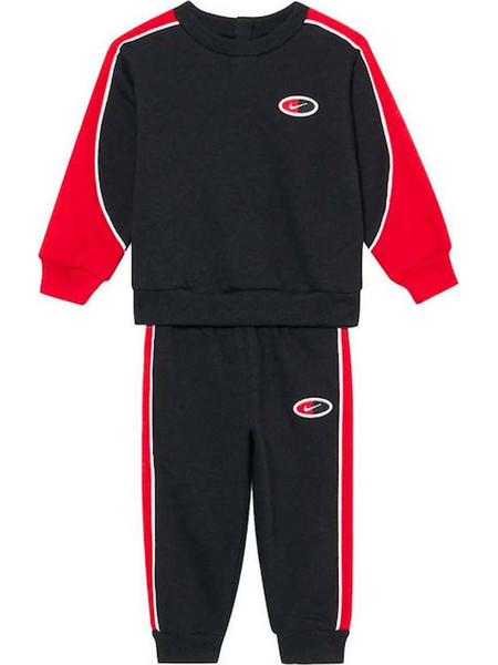 Nike Παιδικό Σετ Φόρμας Μαύρο Κόκκινο 66N293-023