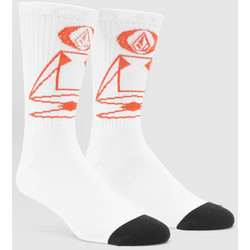 Volcom Skate Vitals Remy Ανδρικές Κάλτσες Ψηλές με Σχέδια Λευκές D6332400-OFW