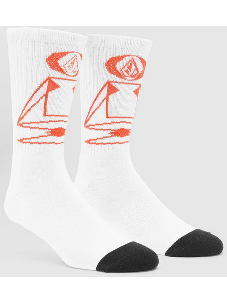 Volcom Skate Vitals Remy Ανδρικές Κάλτσες Ψηλές με Σχέδια Λευκές D6332400-OFW