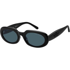 Marc Jacobs MARC887GS 807 Γυναικεία Γυαλιά Ηλίου Ορθογώνια Κοκάλινα Μαύρα με Μπλε Φακό