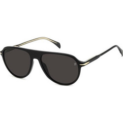 David Beckham DB1200S 807 Ανδρικά Γυαλιά Ηλίου Aviator Κοκάλινα Μαύρα με Μαύρο Φακό