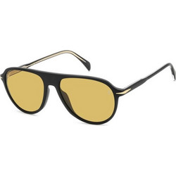 David Beckham DB1200S 003 Ανδρικά Γυαλιά Ηλίου Aviator Κοκάλινα Μαύρα με Κίτρινο Φακό