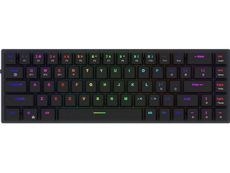 Aqirys Agena Ασύρματο Μηχανικό Gaming Πληκτρολόγιο 65% με Gateron KS-33 Low Profile 2.0 Red Διακόπτες RGB Black
