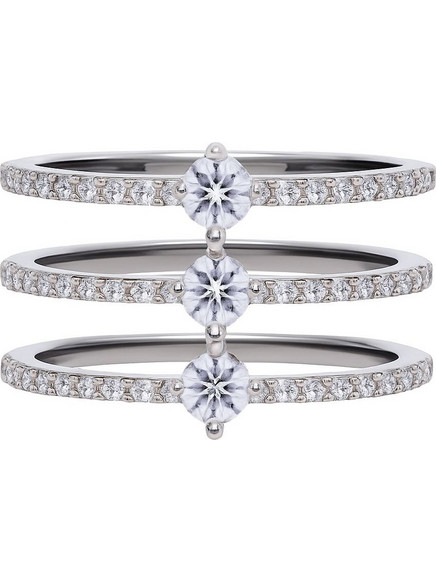 Diamonfire Γυναικείο Δαχτυλίδι Ροζέτα από Ασήμι 925 με Ζιργκόν 61184010821