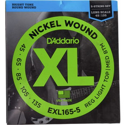 D'Addario EXL165-5 Σετ 5 Χορδές Ηλεκτρικού Μπάσου Nickel Plated Steel 45-135" Mixed Tension