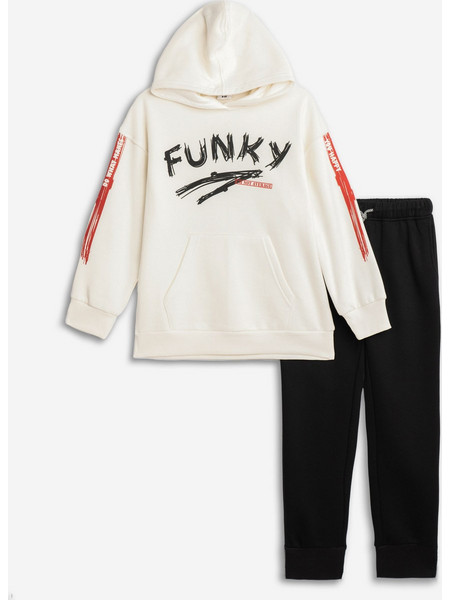 Funky You Happy Παιδικό Σετ Φόρμας Λευκό Μαύρο 226-117140-1