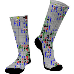 Dimisocks Do You Dare Minesweeper Ανδρικές Κάλτσες Ψηλές με Σχέδια Γκρι 70155