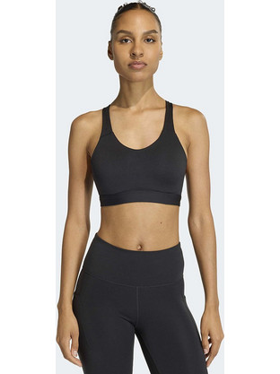 Adidas Optime Essentials Workout Αθλητικό Μπουστάκι με Μέτρια Στήριξη Μαύρο JX5493