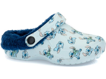 Cerda Lilo & Stitch Ανατομικές Χειμερινές Παιδικές Παντόφλες με Γούνα Γαλάζιες Navy Μπλε 2300006586