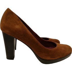 Patricia Miller Γόβες Suede με Χοντρό Ψηλό Τακούνι & Φιάπα Καφέ 001000
