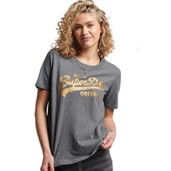 Superdry Vintage Logo Γυναικείο Αθλητικό T-Shirt Ανθρακί W1011142A-5XZ