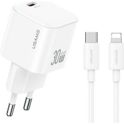 Usams CC262 Φορτιστής με Καλώδιο Lightning με Θύρα USB-C 30W Power Delivery