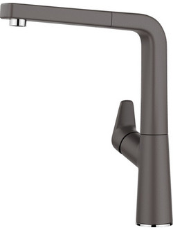 Blanco Avona-S 521285 Μπαταρία Κουζίνας Πάγκου Διπλής Παροχής Ανάμεικτη με Ντουζ Γκρι