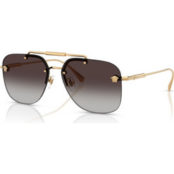 Versace VE2296 100284 Ανδρικά Γυαλιά Ηλίου Aviator Μεταλλικά Χρυσά με Μαύρο Φακό