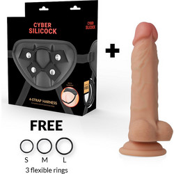 Cyber Silicock Jude Harness Strap On με Dildo 18cm Flesh