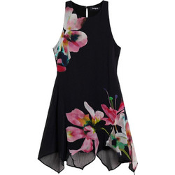 Desigual Mini Καλοκαιρινό Φόρεμα για Γάμο / Βάπτιση Floral Μαύρο 26SWVW46-2000