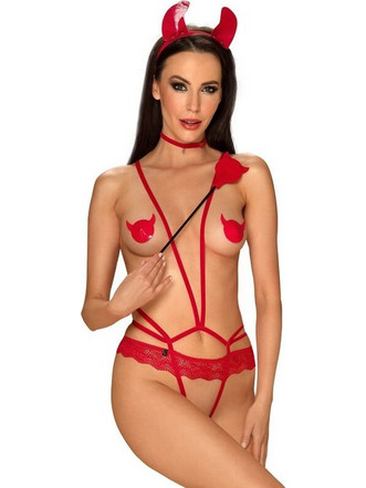 Obsessive Evilia Sexy Στολή Διάβολος Κόκκινη