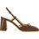 Guy Laroche Γόβες Slingback Δερμάτινες με Χοντρό Ψηλό Τακούνι Καφέ 339796