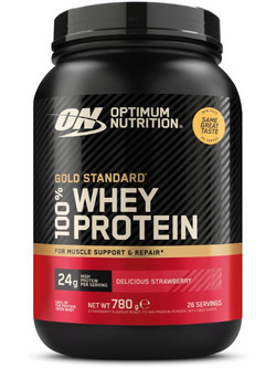Optimum Nutrition Gold Standard 100% Whey Delicious Strawberry Πρωτεΐνη Ορού Γάλακτος Γράμμωσης 768gr