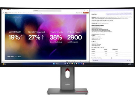 Lenovo ThinkVision P40WD-40 Ultrawide IPS HDR Curved Monitor 39.7" 5120x2160 120Hz 6ms