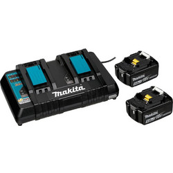 Makita 197629-2 Σετ 2 Μπαταριών Εργαλείων Λιθίου 18V 5Ah BL1850B με Φορτιστή 18V 2 Θέσεων DC18RD