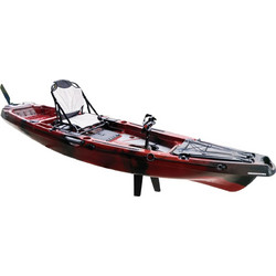 Caribbean Sea Kayaks 10'4" Flaps Πλαστικό Kayak 1 Ατόμου με Πετάλια Κόκκινο Μαύρο